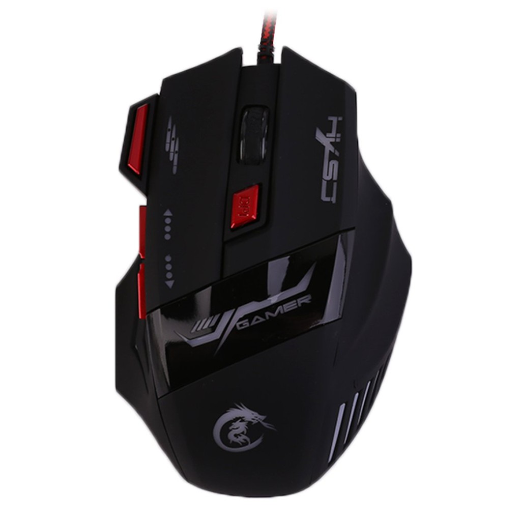 5500DPI Gaming Mouse Mice For Pc PRO Gamers 7 Button LED Optical USB Wired H100