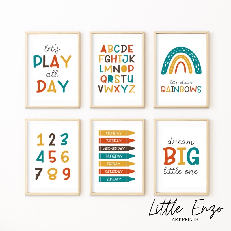 A4 Laminated educational learning poster chart for kids, nursery room decor, classroom
