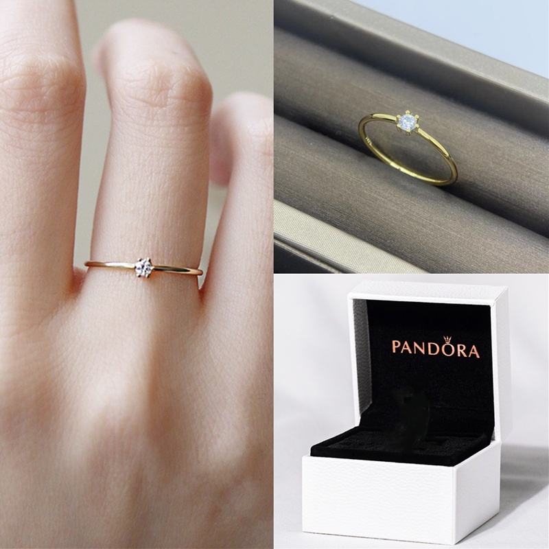 Pandora Ring Promise Ring Woman Engagement Ring 14K Gold Wedding Ring 1