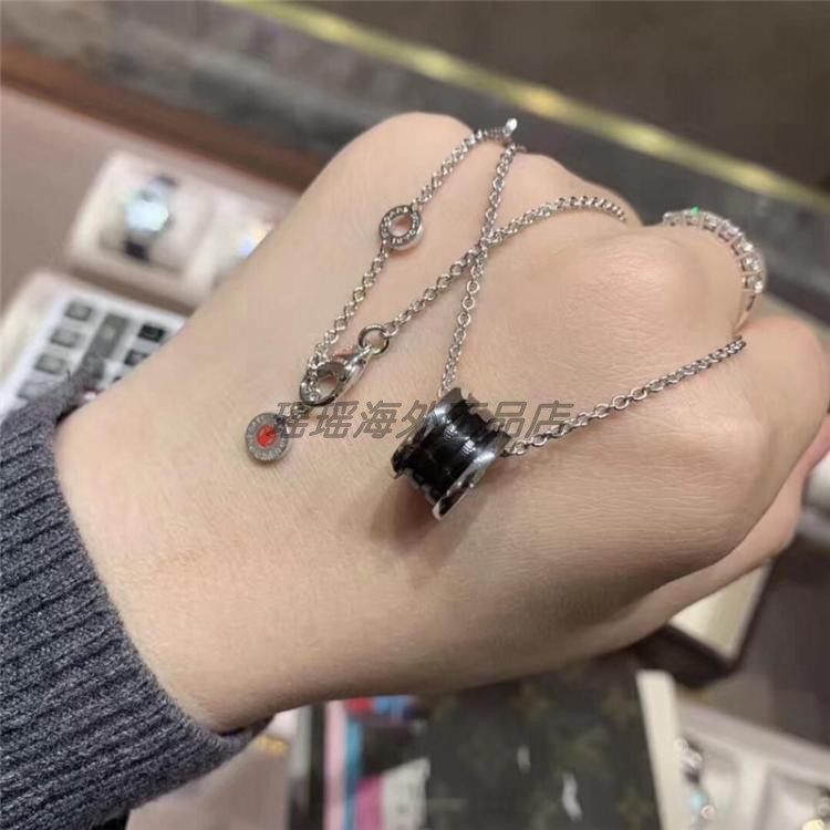 ☪Ν Bvlgari Bulgari Necklace Men and Women with Black Ceramic Clavicle Chain  Little Red Man | Shopee Philippines