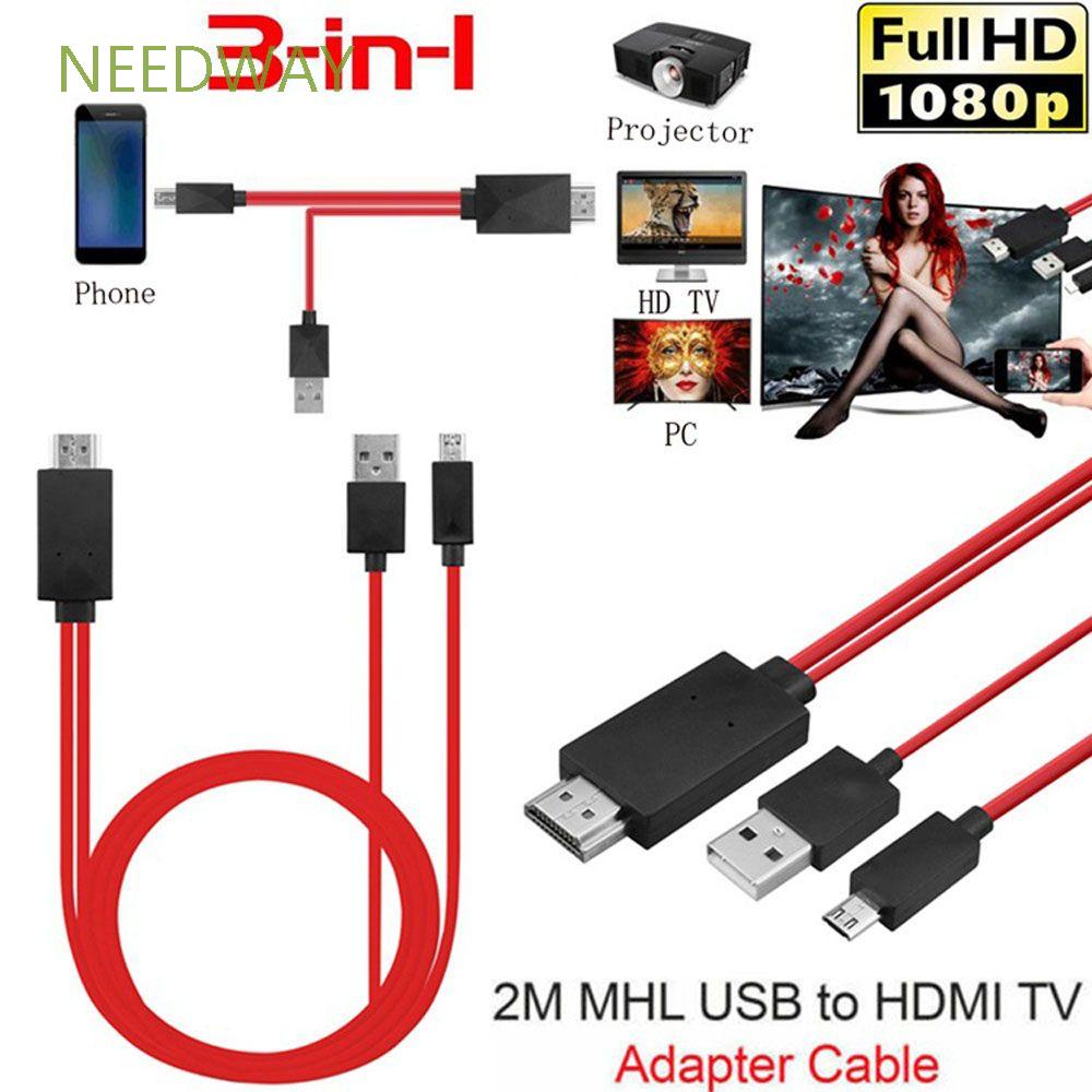 2m TV Cable Adapter PC MHL Micro USB to HDMI Projector 1080P Output for Android Phones for H | Shopee