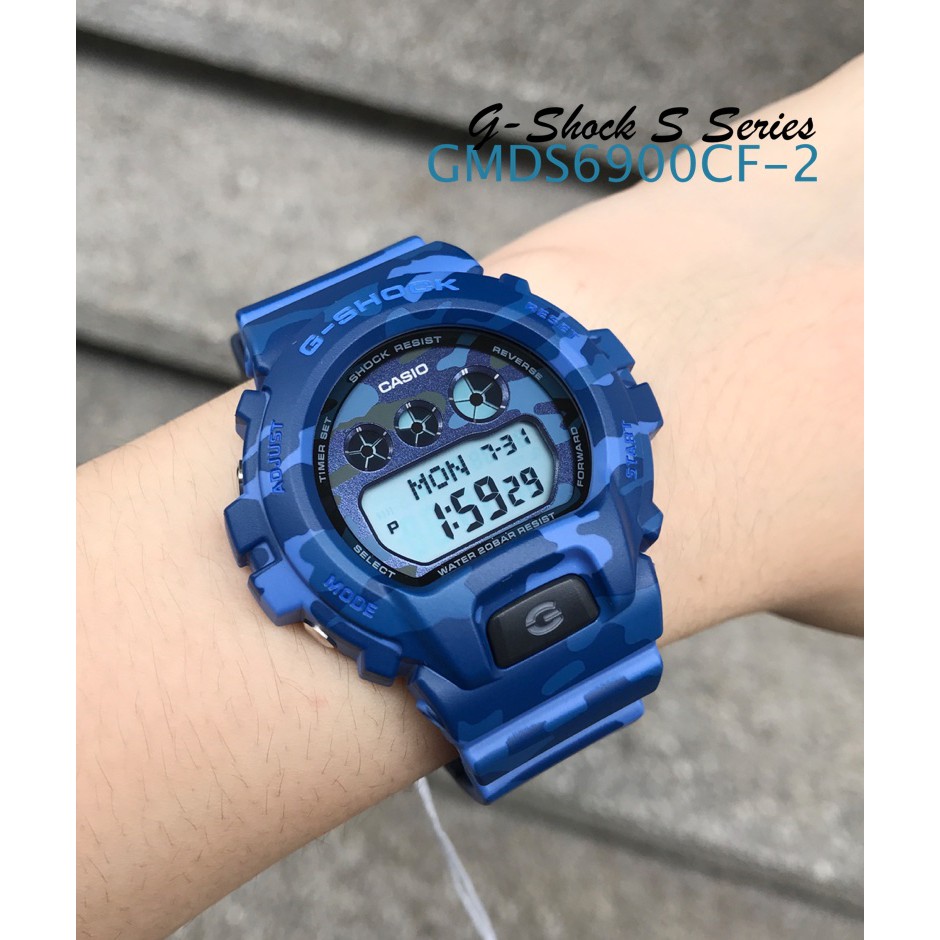 g shock camouflage blue