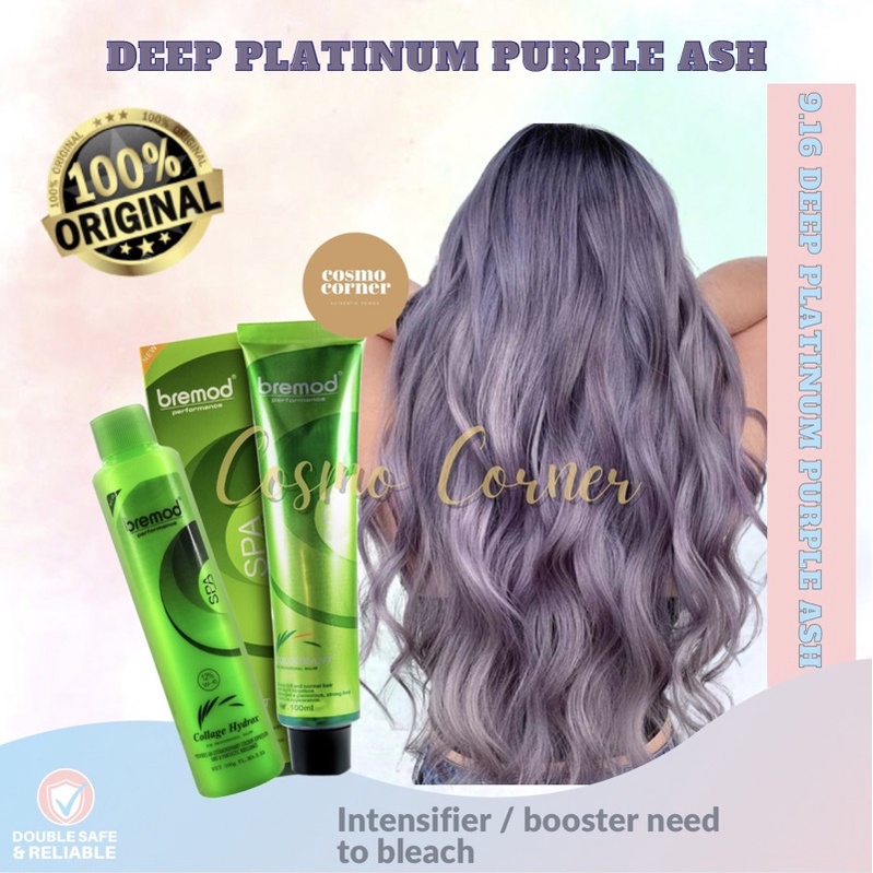 Deep Platinum Purple Ash 9.16 Bremod Hair Color with Oxidizing Cream