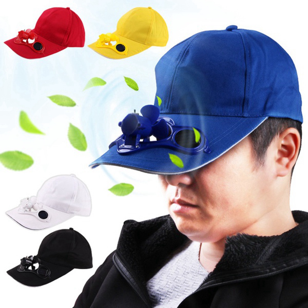 baseball cap with solar fan