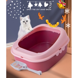 Pet Christmas Elk Decoration Cat Litter Box with Cat Litter Scoop Cat Litter Box Cat Litter Box