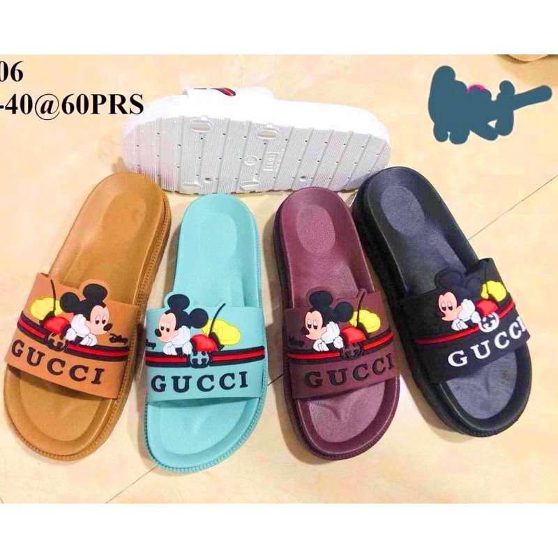 gucci mickey slides womens