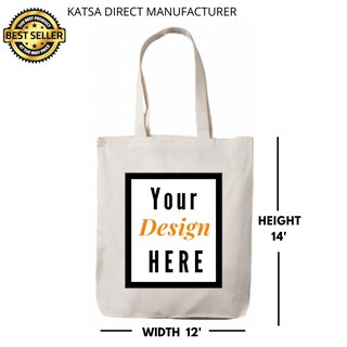 Customized Tote Bag Katsa Canvas 12x14 inches High Quality