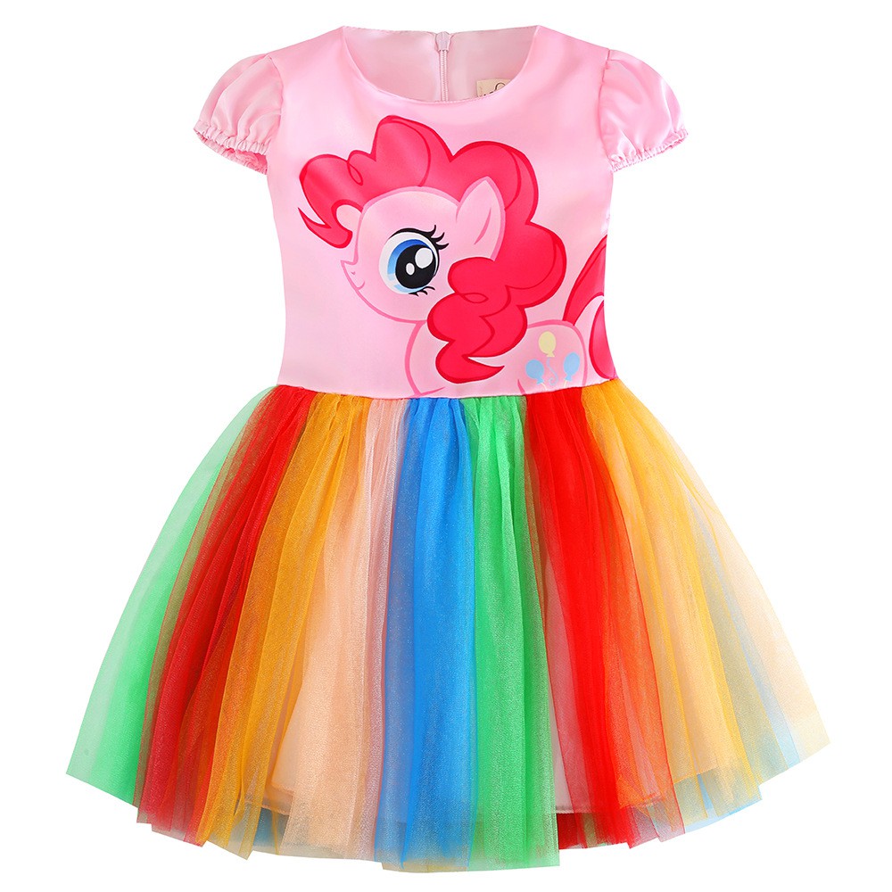 Baby Girls Dress Toddler 1st Birthday Princess Cartoon Horse Kids Party Clothes 