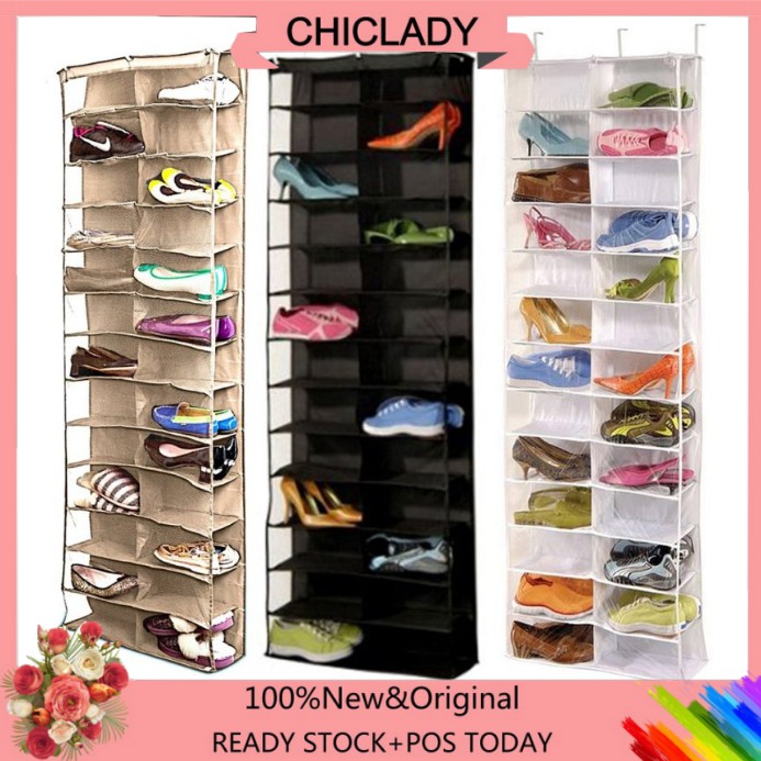 26 Slot Shoe Rack Storage Organizer Hanging Door Closet Shopee Philippines