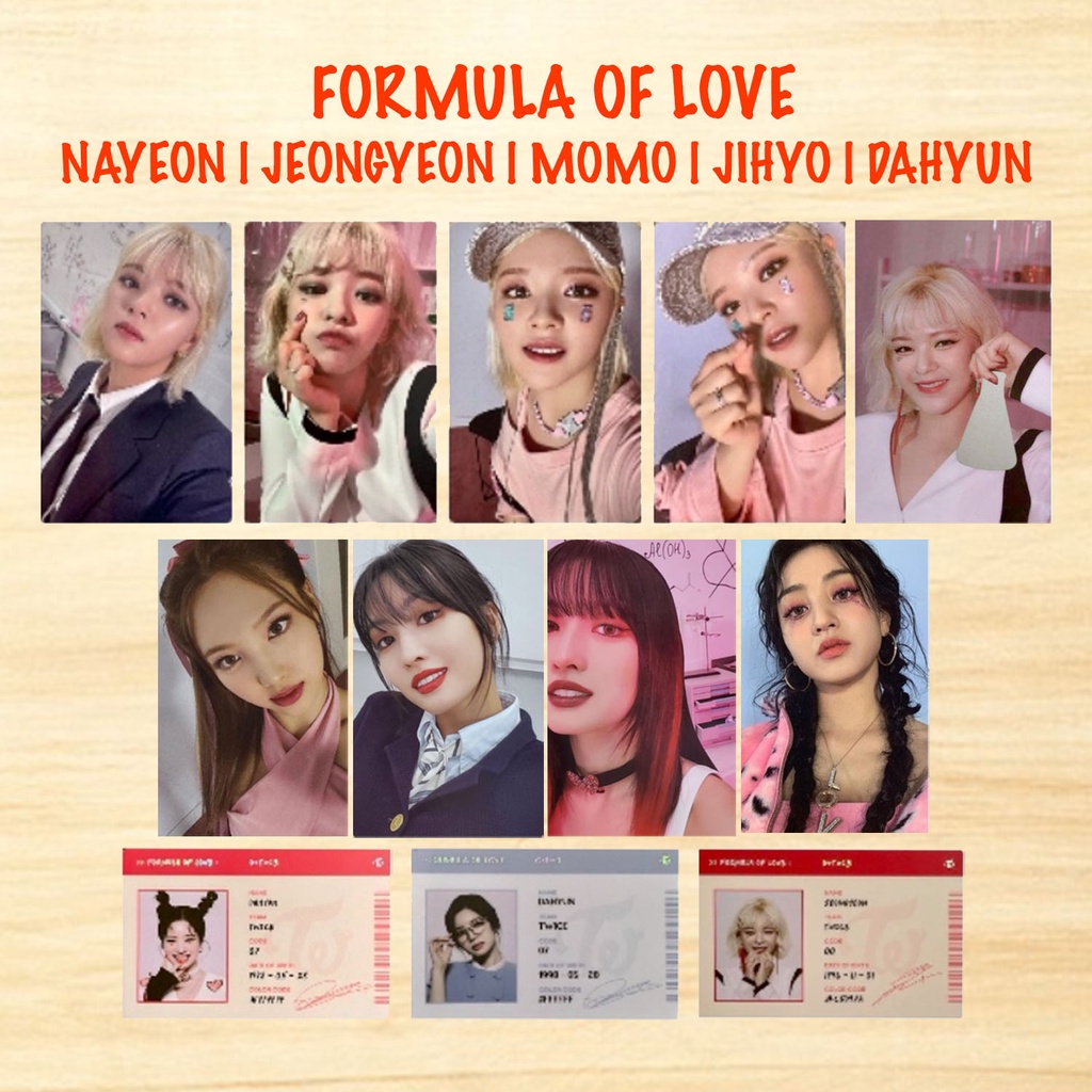 TWICE Formula of Love - Photocard, ID (Nayeon, Jeongyeon, Momo, Jihyo