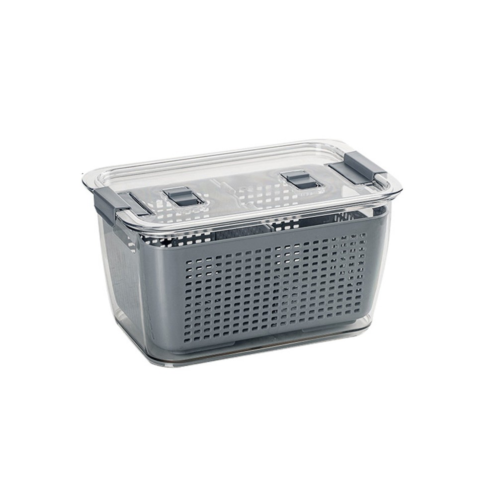 LOCAUPIN Kitchen With Lid Drain Basket Fruit and Vegetable Washing Container Basket Preservation