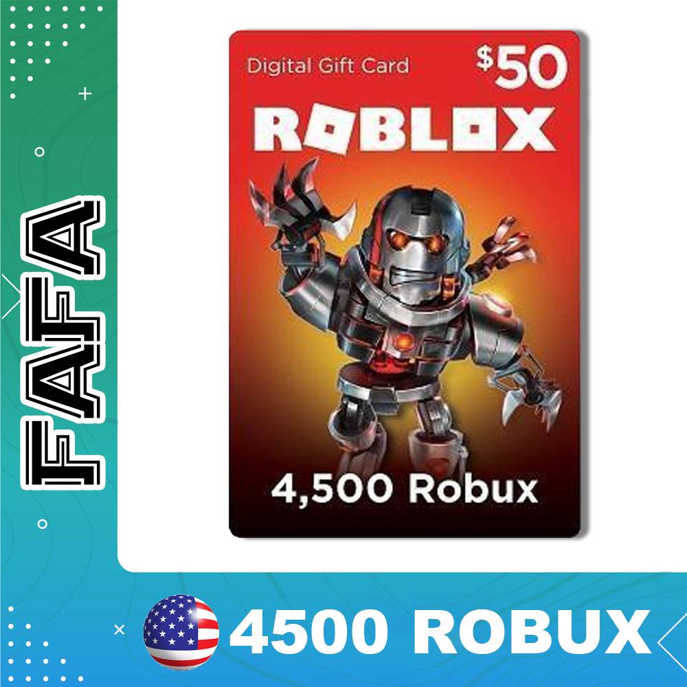 Roblox Robux Gift Card 50 Usd 50 4500 Robux Shopee Philippines - roblox gift card 50 dollars