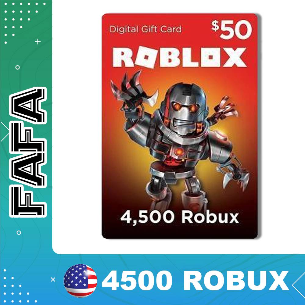 Roblox Robux Gift Card 50 Usd 50 4500 Robux Shopee Philippines - $50 roblox game card