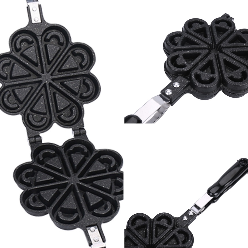 Mini Waffle Maker Heart Pancake Mold Shape Non Stick Waffle Griddle