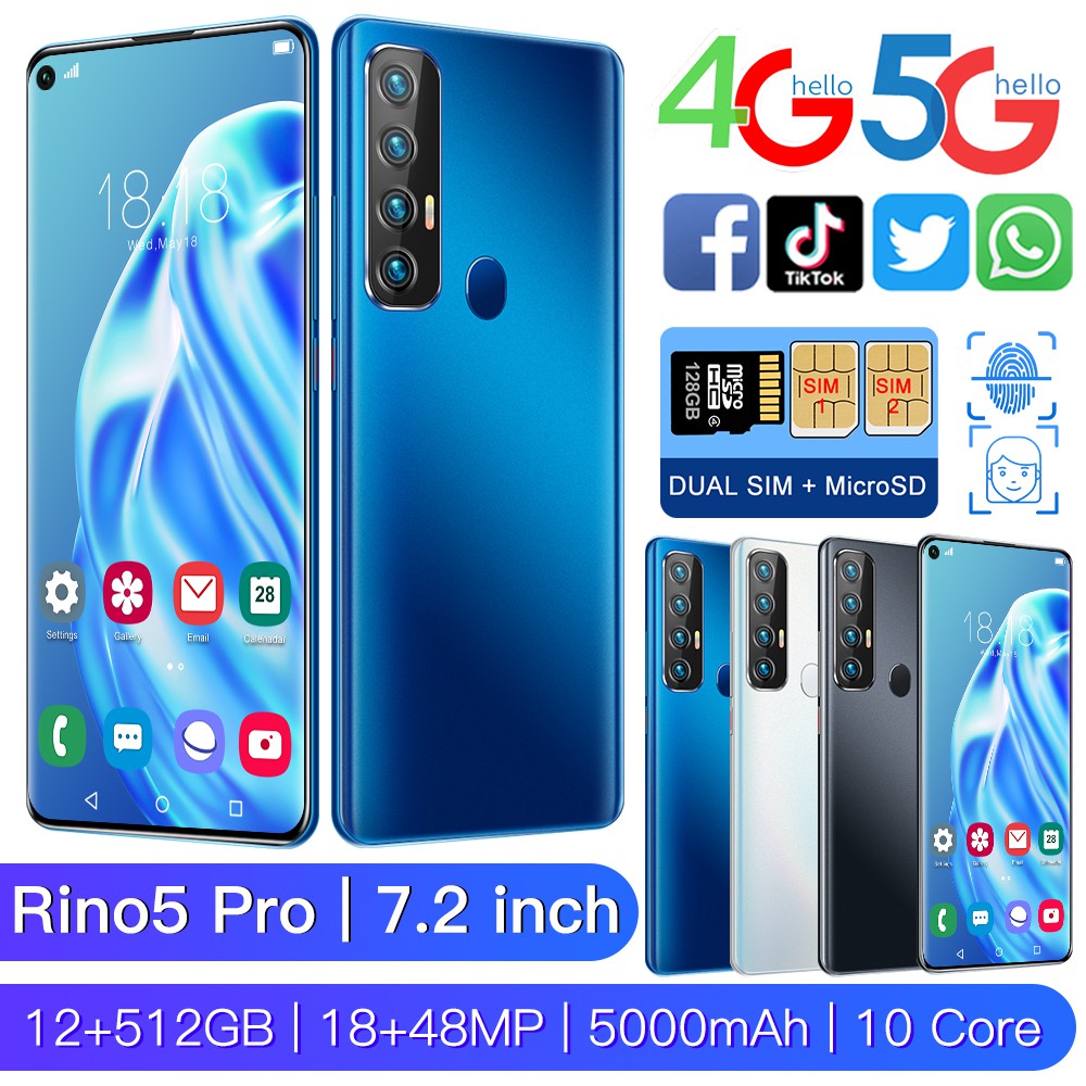 Rino 5 Pro Smart Phone Dual Sim Dual Standby 7 2 Hd Full Screen Face Recognition Muti Language Android Os 10 0 Smartphone Mobile Cellphone Newest Shopee Philippines