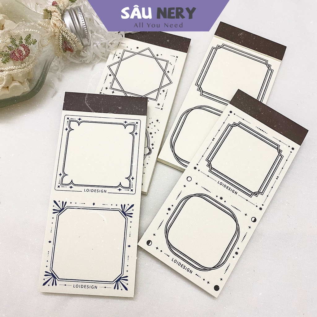 Deep Nery - basic frame note paper by Loi design (1 double sheet ...
