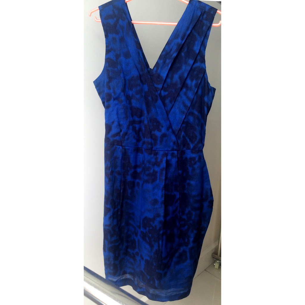 royal blue print dress