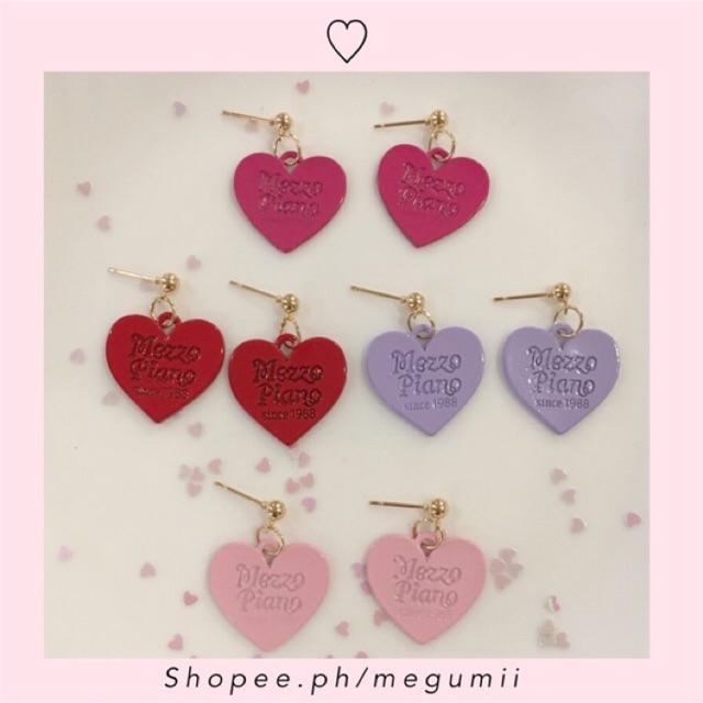 Mezzo Piano Love Stud Earrings Shopee Philippines