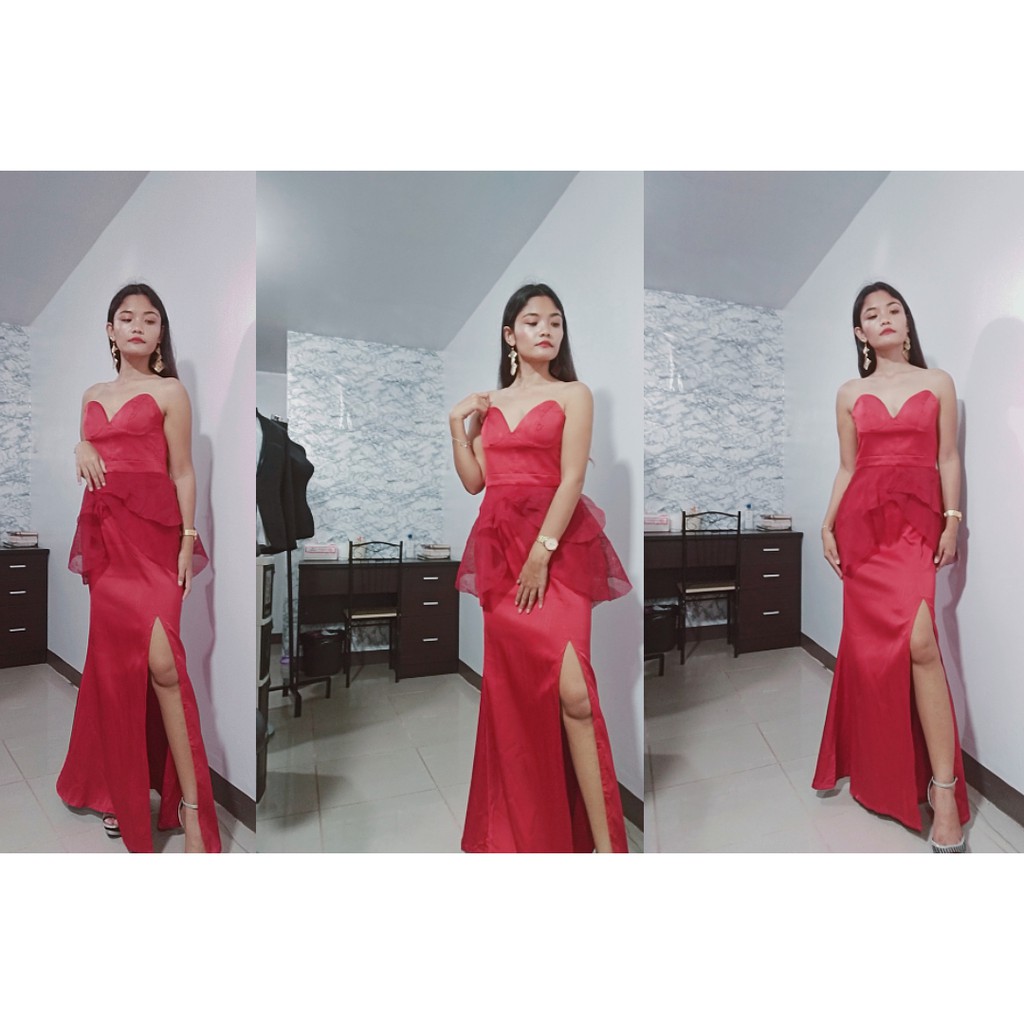 bloody red long gown