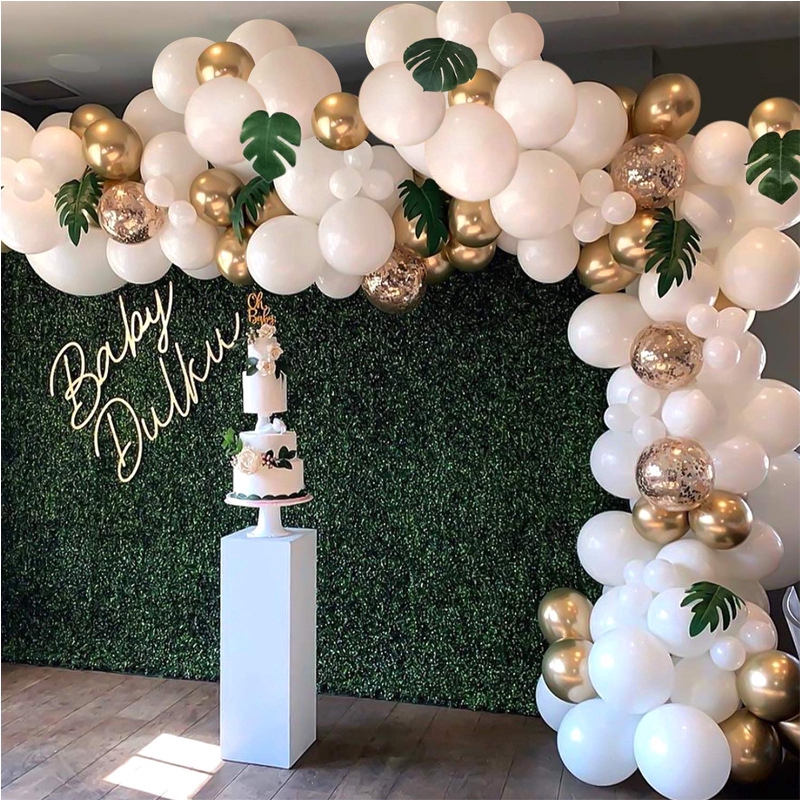 Balloon Wreath Set Hawaiian Balloon Set White Gold Party Theme