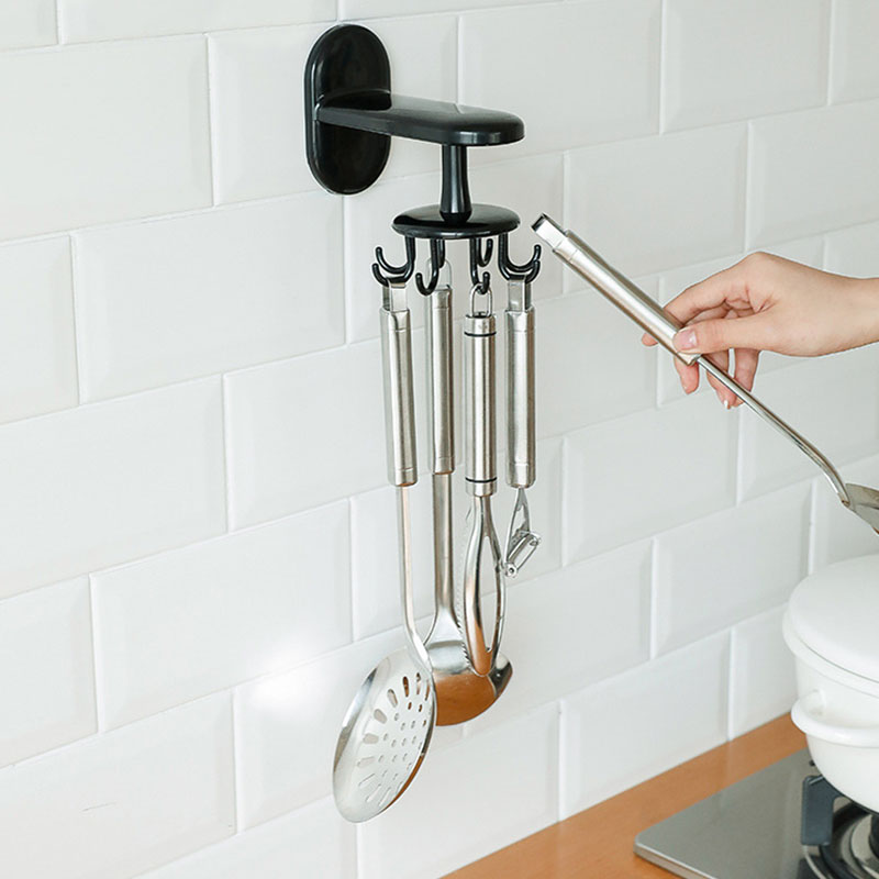 Details about   1Pcs 360° rotating Coat hanger wall mounted kitchen bathroom Gadgets hook storag 