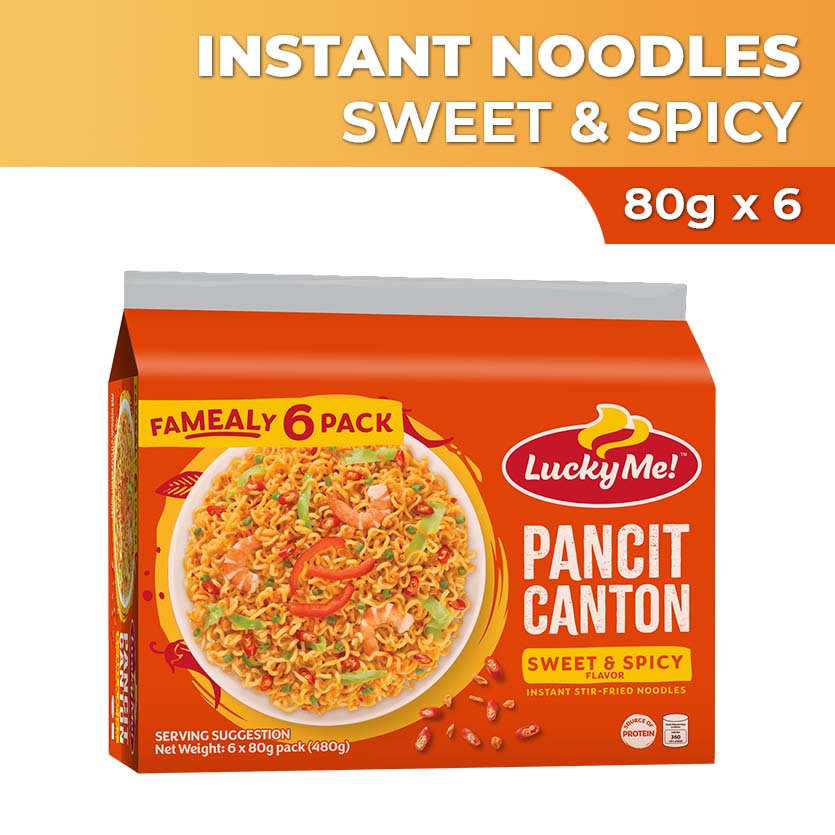 Lucky Me! Pancit Canton Instant Noodles Sweet and Spicy Multipack 80g x