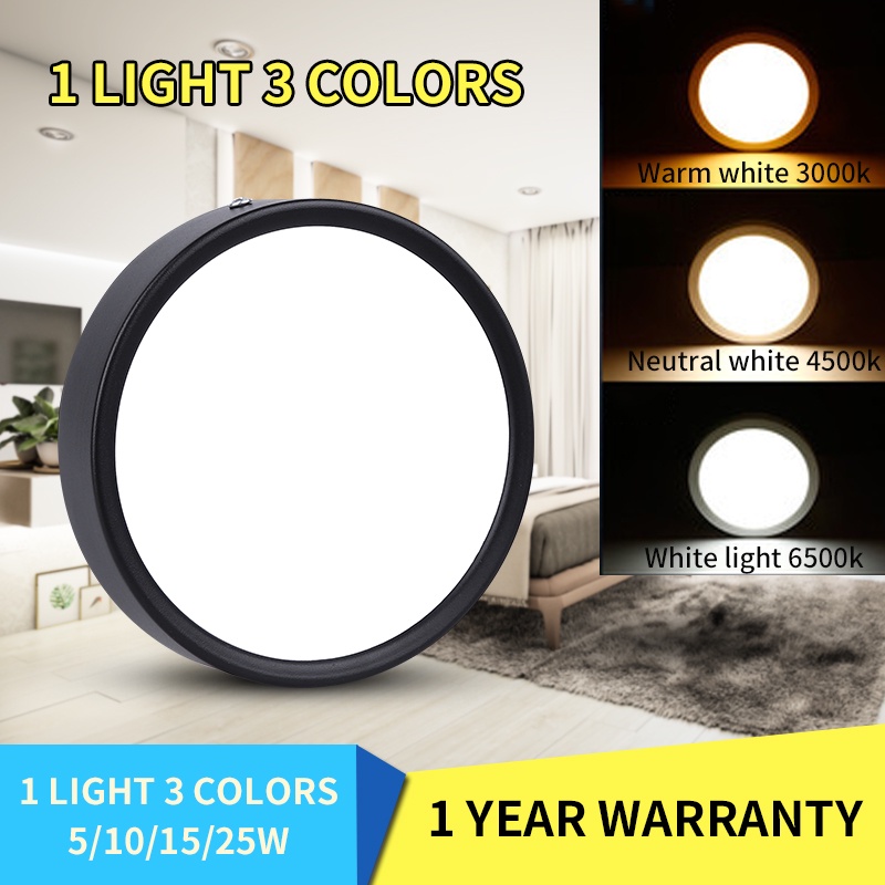 Led Downlight Ceiling Light 3 Colors Spotlight Surface Mounted Spot ...