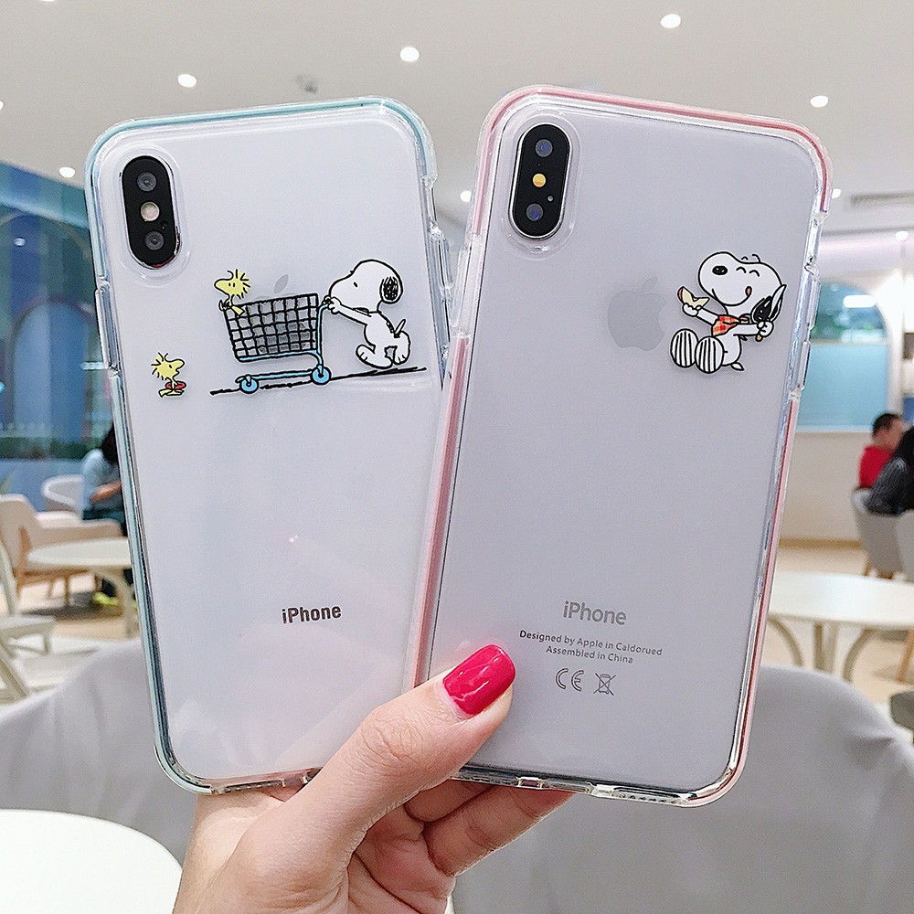 Iphone 6 6s 7 8 Plus X Xs Case Snoopy Cute Lovely Cartoon Soft Silicon Clear Cover Shopee Philippines