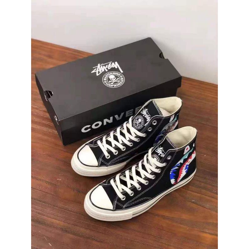 converse bape shark