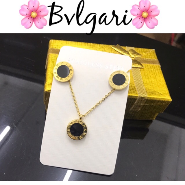 Bvlgari Necklace with Earrings Set 