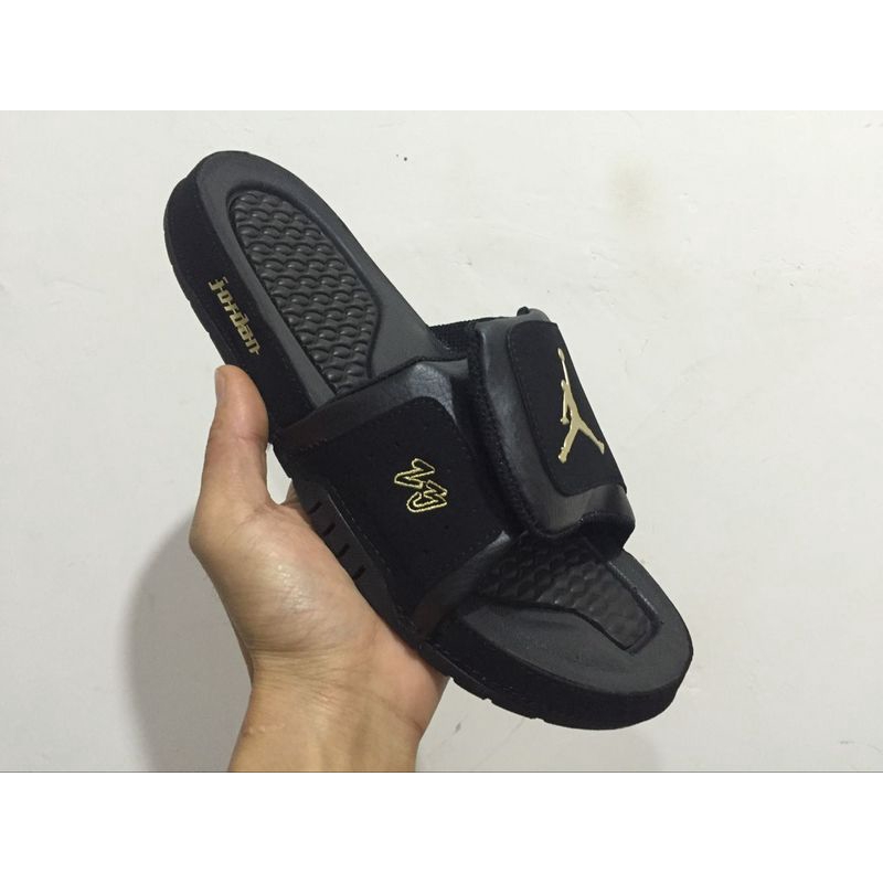 jordan slides black and gold