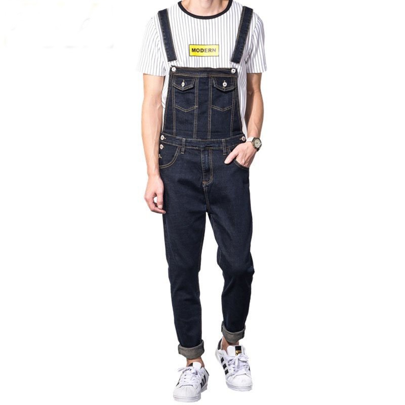 overall blue jeans