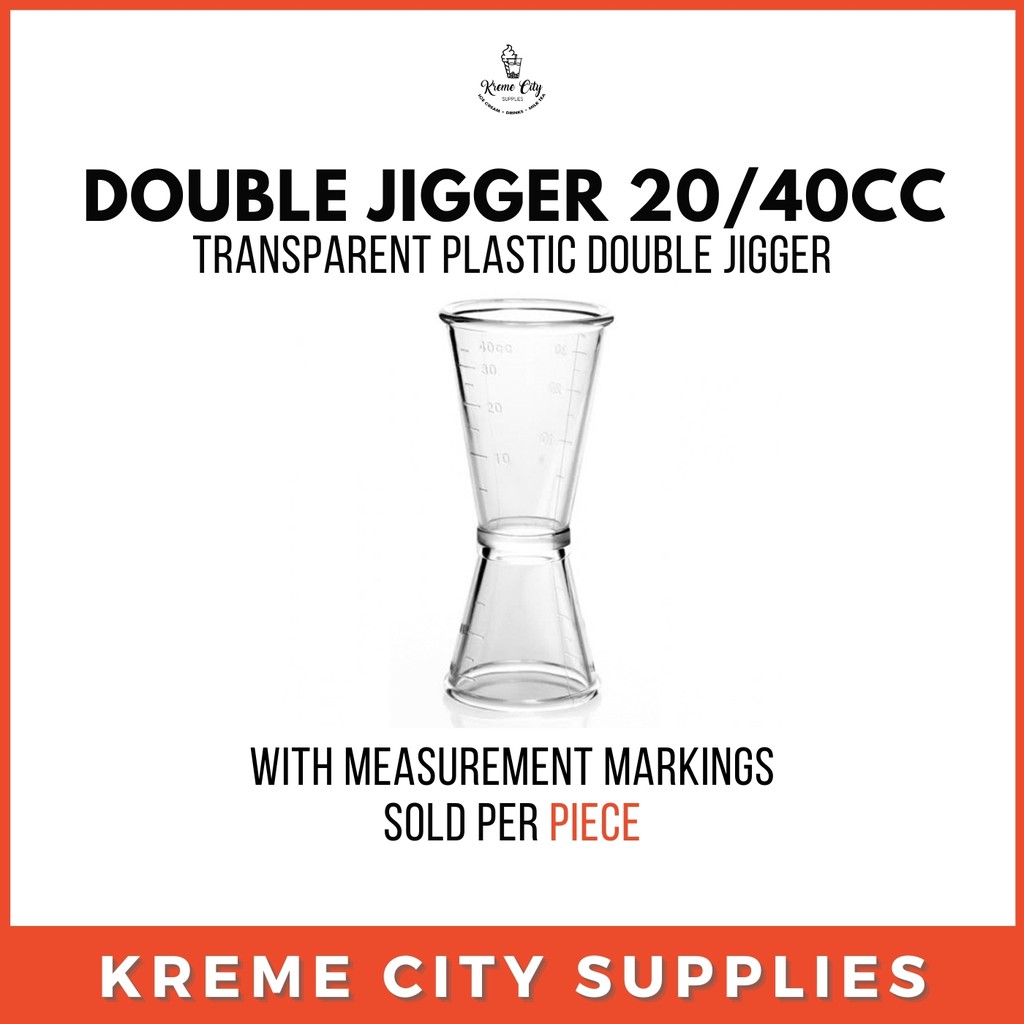 Double Jigger Measuring Cup 20/40cc Transparent Jigger with