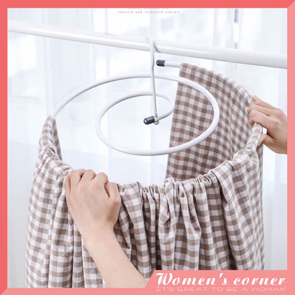 WM Spiral Hanger Round Rotating Hanger Balcony Bed Sheet Curtain Quilt
