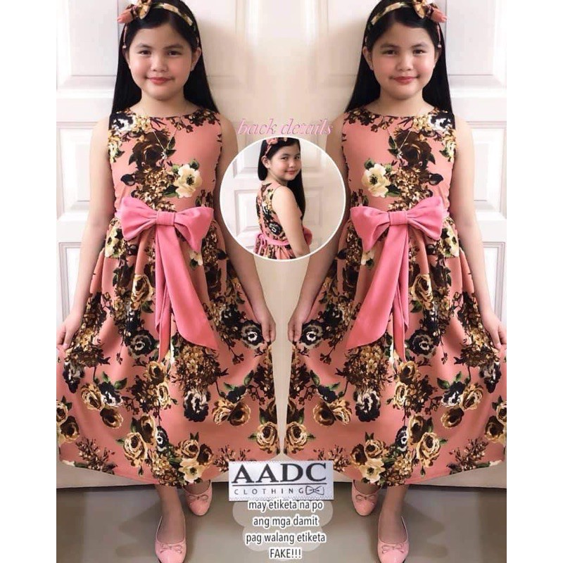 Aadc Clothing Kids Wear Ryza Dress With Turban Shopee Philippines