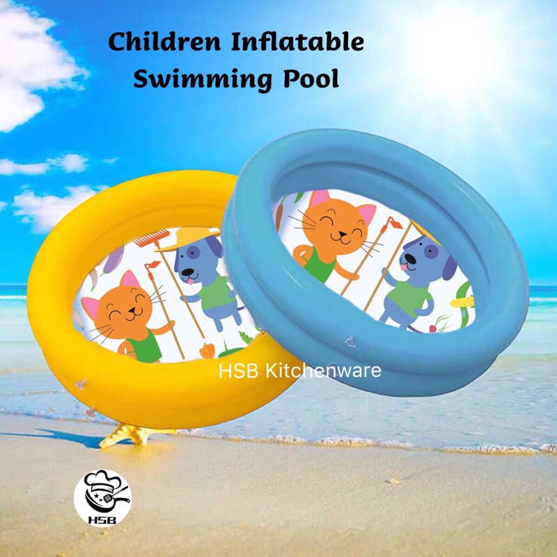 Children Inflatable Raft Kids Beach Swimming Pool PVC Cartoon Printing ...