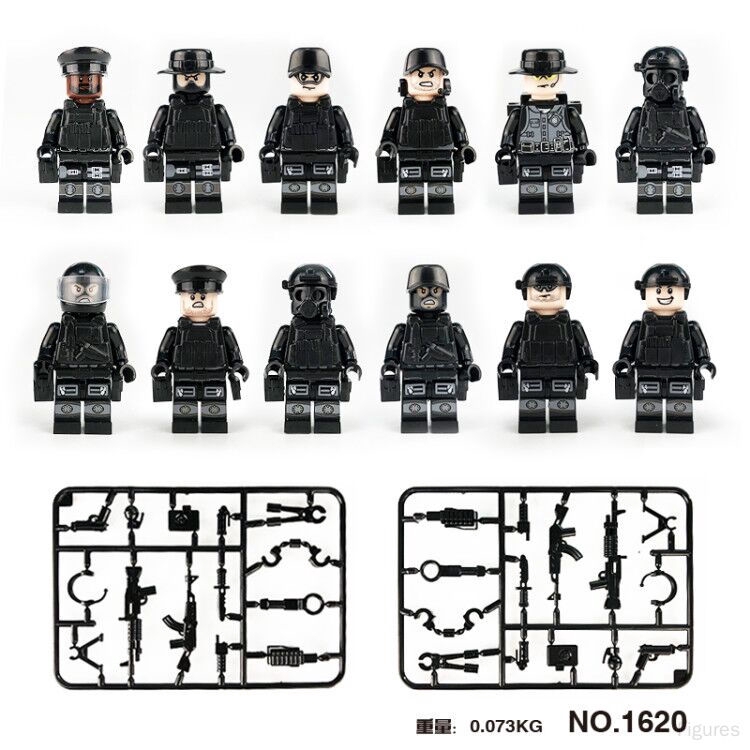 Swat Minifigures Toys Compatible With Lego Brick Gift - after the flash hoodie w bulletproof vest roblox