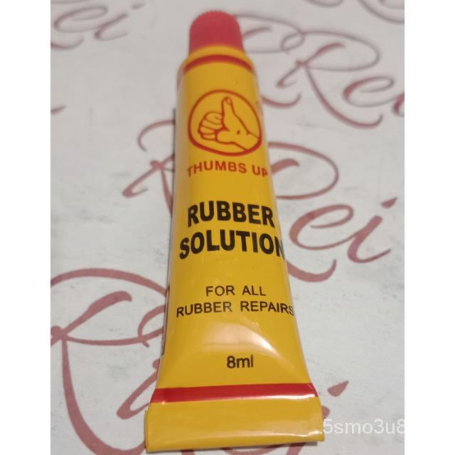 RUBBER SOLUTION FOR PATCHES TIRE TUBE INTERIOR GLUE THUMBS UP