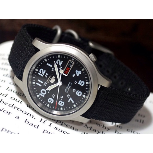 seiko military watch black