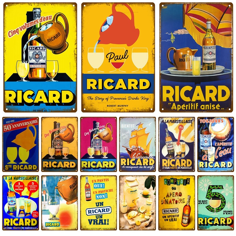 Ricard Retro Metal Sign Tin Sign Whisky Belgium Beer Plaque Metal Wall Decor Vintage Decor Poster Plates Man Cave Shabby Chic Shopee Philippines