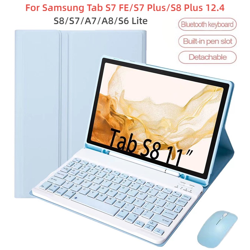 Galaxy Tab S7 FE Keyboard Case For Samsung Galaxy Tab A8 S8 A7 S7 S6 ...