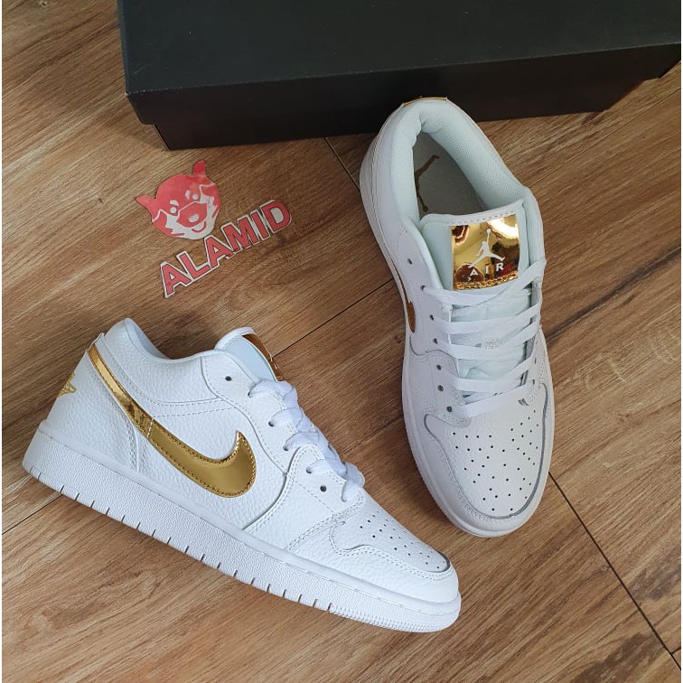 jordan 1 low white and gold