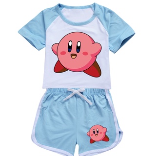 Kirby Girls Cartoon Printed T-shirt Fashion Hot Sale Casual Fashion Kids Shorts Home Wear Summer New Sports Set #7