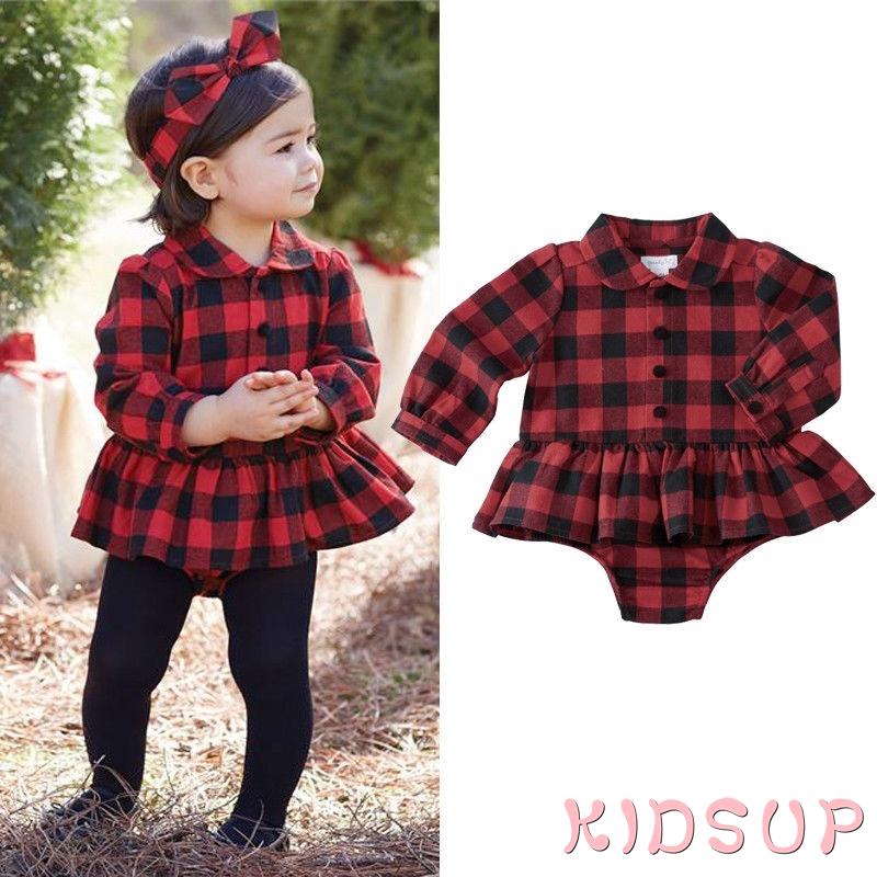 SPP-New Fashion Toddler Baby Girl Plaid 