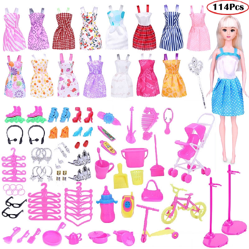 barbie doll and clothes set