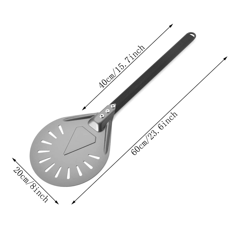 Turning Pizza Peel With 8 Inch Aluminum Round Pizza Paddle 236 Inch