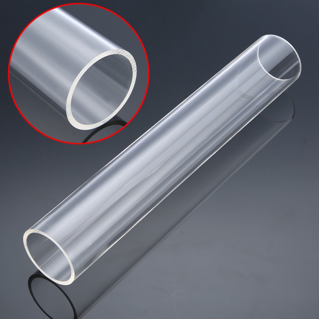 Clear acrylic Plastic Plexiglass Pipe tube 3" 89 mm fits 3" PVC fittings by ft 