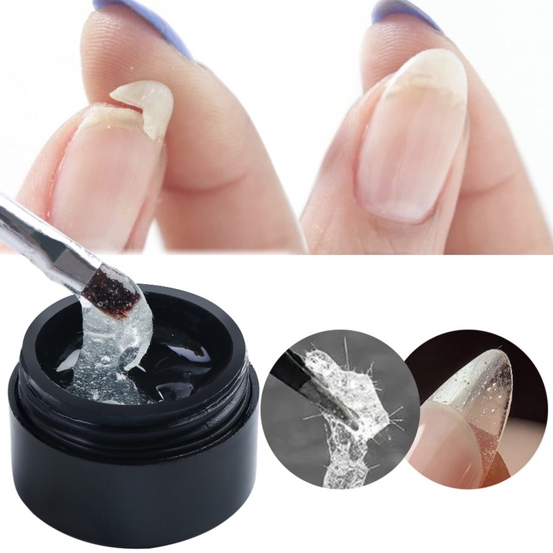 EELHOE Nail Repair Gel Fix Crack Glue Fiberglass Constructing Quick Uv