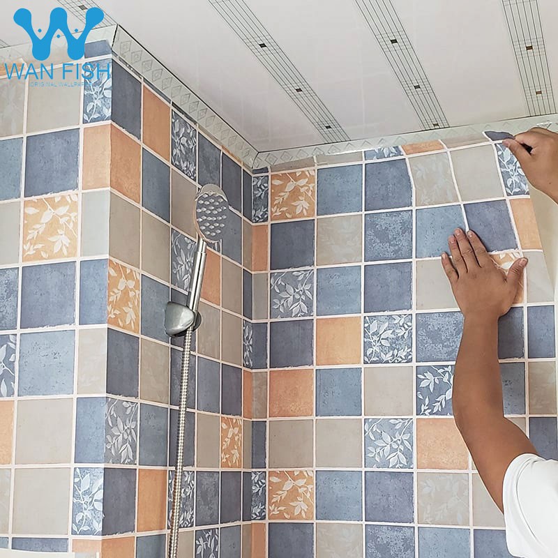 WANFISH Tiles Design for Bathroom Kitchen Waterproof Wallpaper  Self-Adhesive Wall Sticker 10Mx45CM | Shopee Philippines