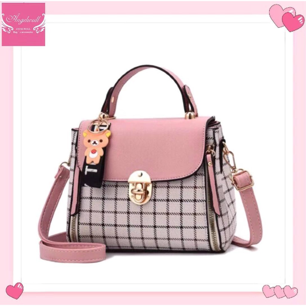 Angelwull Plaid Country Korean Sling/Handbag | Shopee Philippines